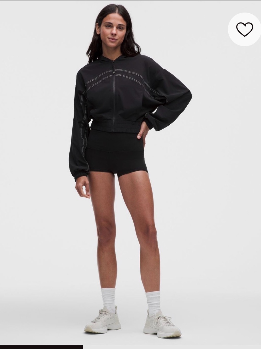 New never worn, lululemon athletica Black Hooded Zip Crop Jacket - Picture 2 of 5